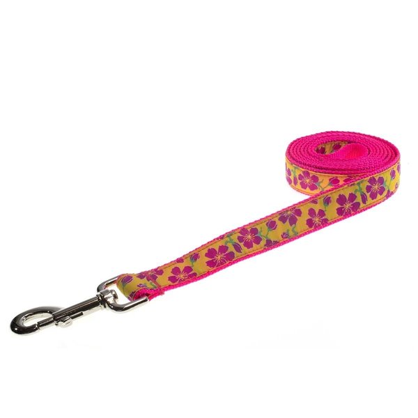 Sassy Dog Wear Passion Flowers Pink Dog Leash Large PASSION FLOWER PINK4-L